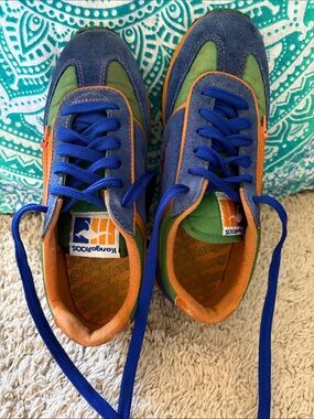 kangaROOS Blue, Green & Orange Kids Lace-Up Sneakers
